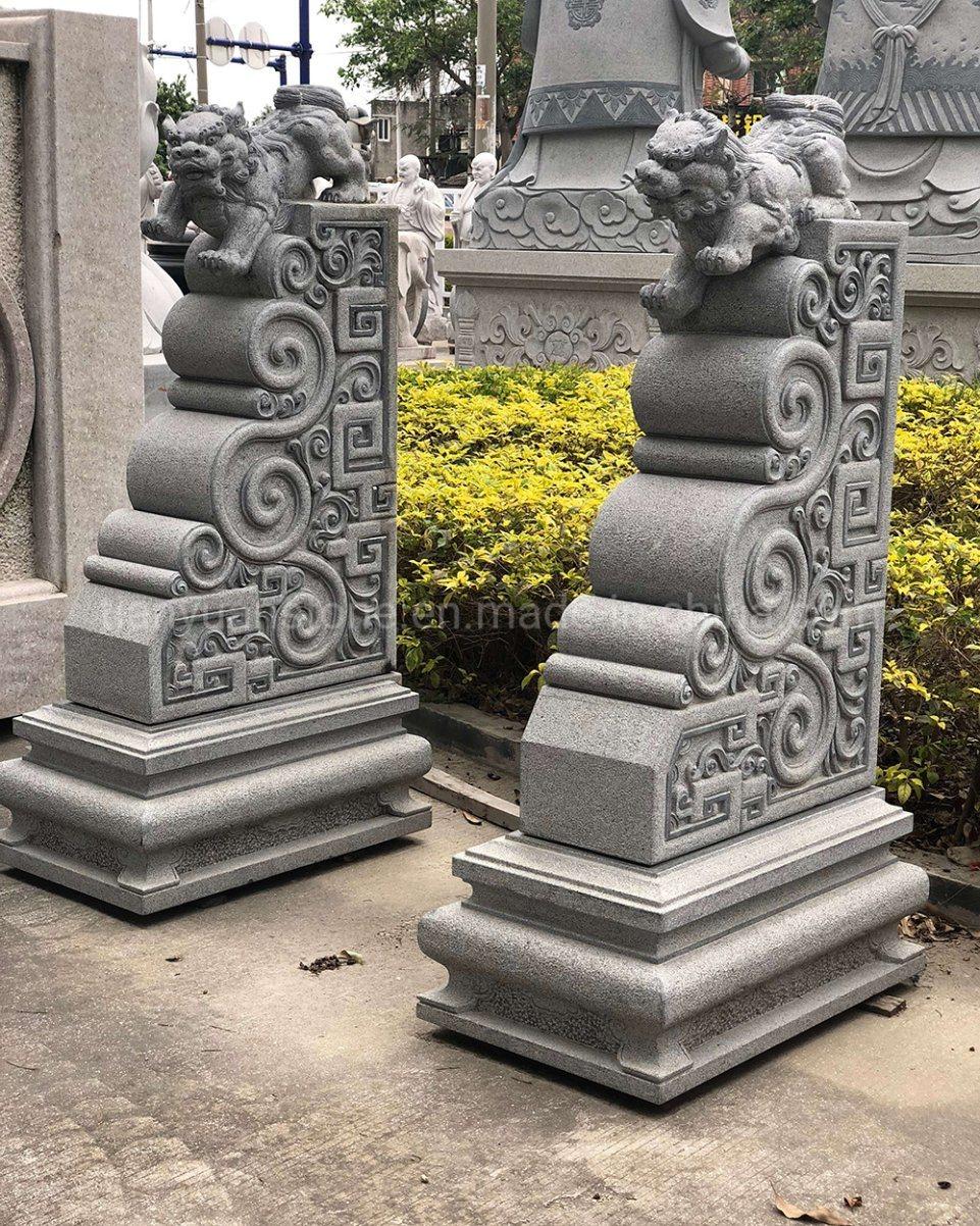 Large Drum Hugging Shaped Bearing Stone Carving China Bao Gu Shi for Temple Door Use Temple Stone Ornaments