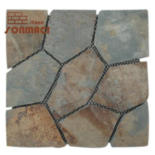 Natural Irregular Shape Rusty Slate Flagstone Pavers