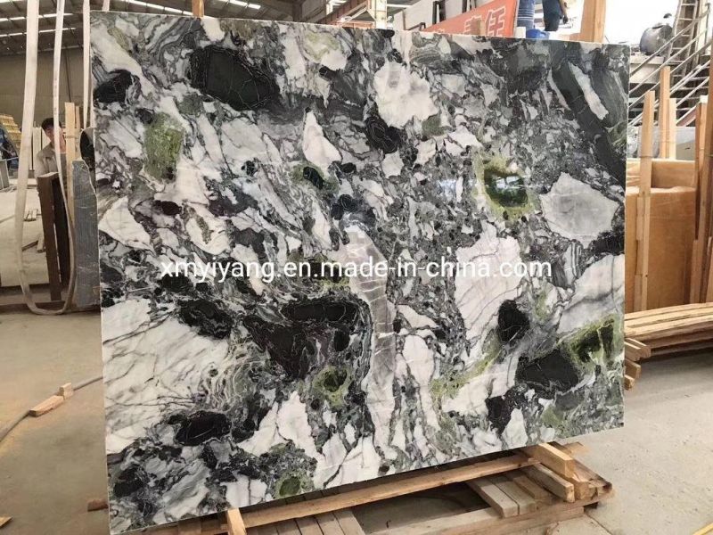 Natural White Beauty Green/White/Black/Grey Marble Slabs New Arrival