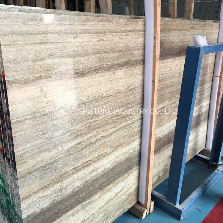 Italian Silver Grey Beige Travertine Marble Stone Slab for Floors Wall Tile