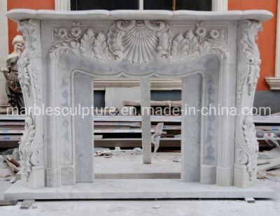 Exquisite Pure White Marble Fireplace Home Decoration (SYMF-261)