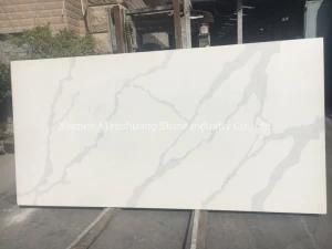 Artificial Stone Polished/Honed White/Beige White Quartz Slabs for Interiors/Indoor Kitchen/Bathroom Countertops/Vanity