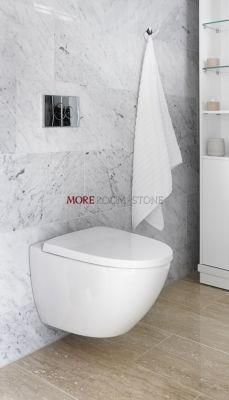 Italian Bianco Carrara White Bathroom Wall Panels Marble Tile