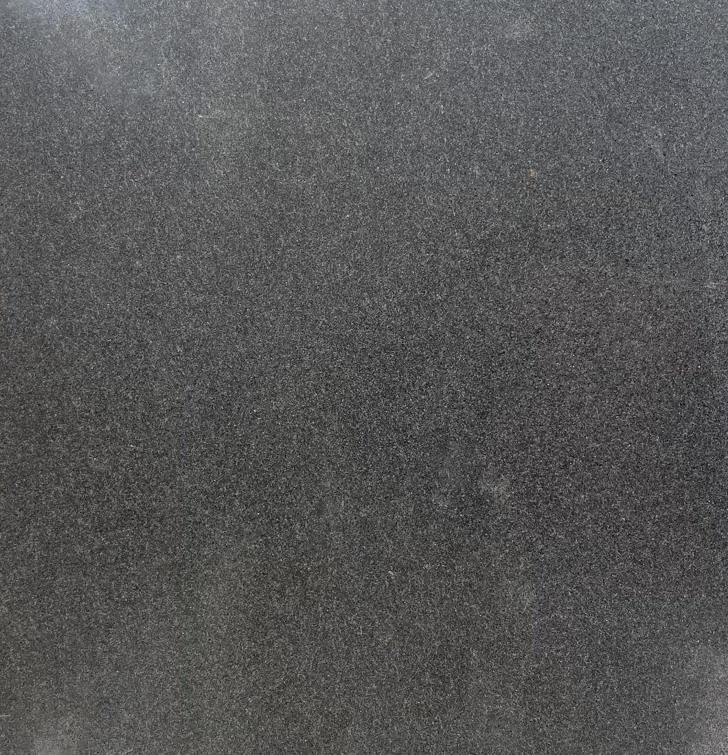 Flamed Surface Mengshan Black Granite for Hall Floor Stones