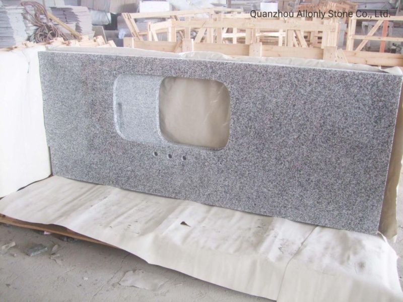 Prefab Luna Pearl Granite Kitchen Benchtop Sardinian White Granite Countertop