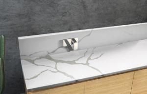 Calacatta White Artificial Marble for Vanity Top Kitchen Countertop with Natural Vein