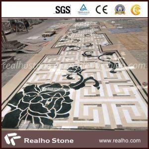 Nature Stone Waterjet Cutting India Green/Royal Botticino/Aristion White Marble for Hall Project Tile