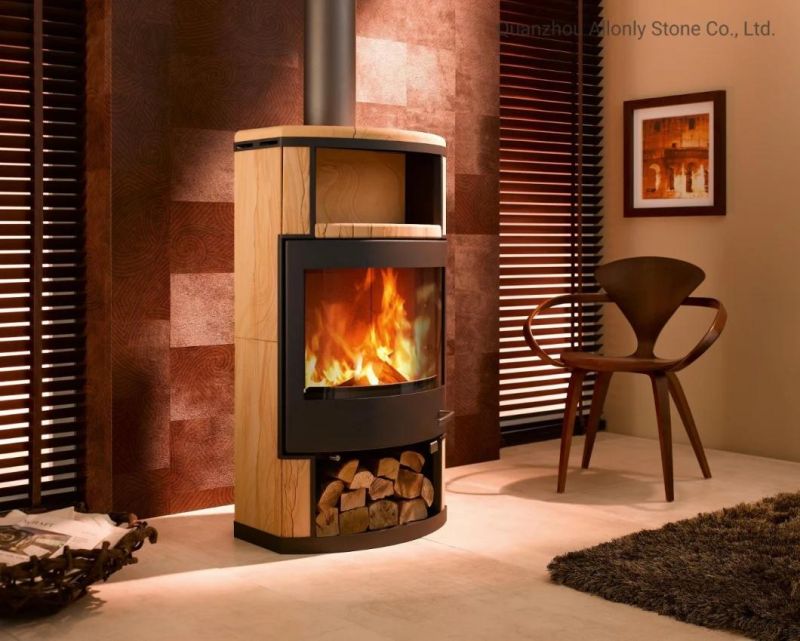 Natural Yellow Sandstone Fireplce Surround Mantel for Living Room Stove