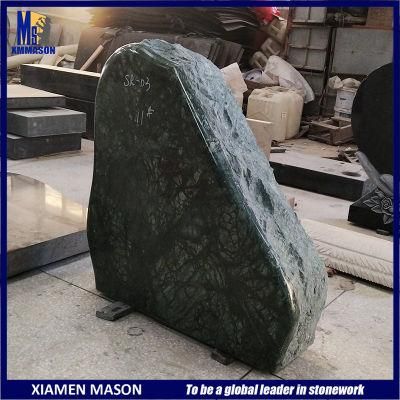 Custom Solid Picasso Green Marble Memorial Headstone for Cemetery