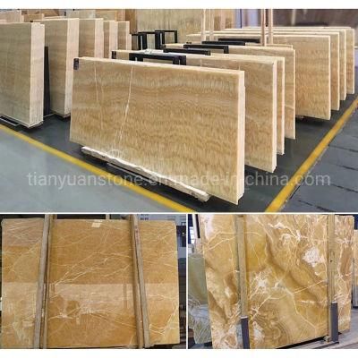 Yellow Polished Honey Onyx Marble Tiles for / Wall / Flooring /Mosaic