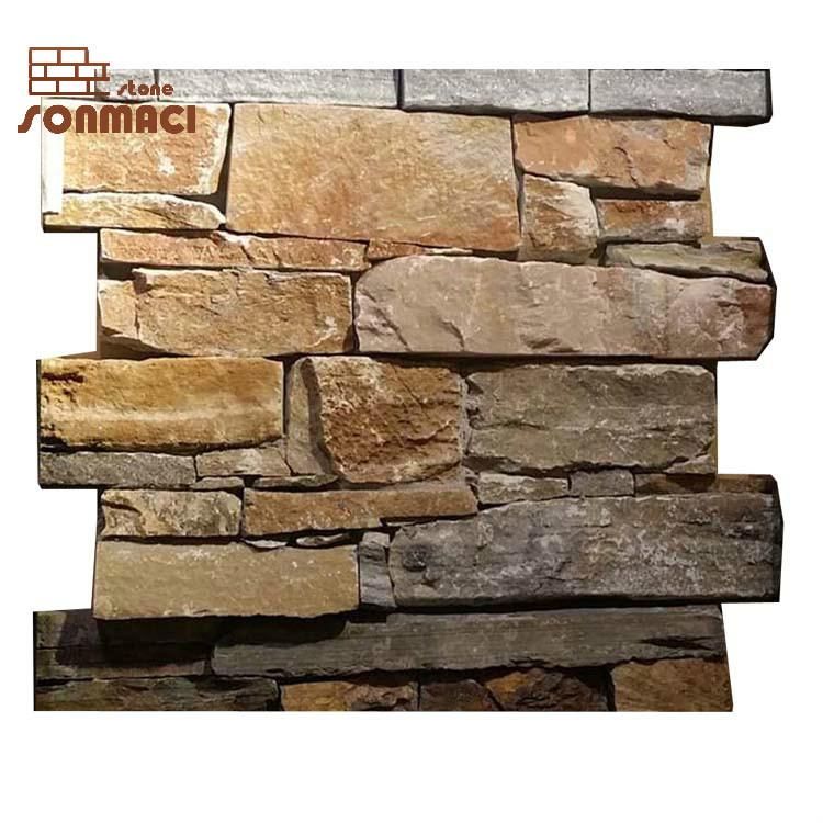 Hot Sale P014 Slate Wall Panel Cement Back Ledge Stone