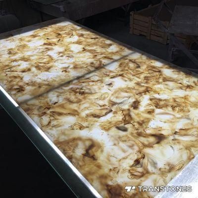 Translucent Backlit Artificial Onyx Engineered Stone Alabaster Tiles Slabs