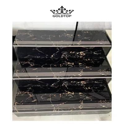 Home Decoration Black/Gold/White Bathroom/Kitchen Countertop 600*600 Tile Black Gold Marble for Home
