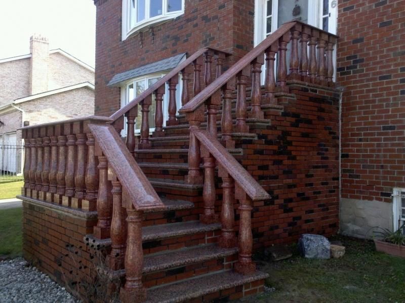 Natural Stone Grey/White/Red/Dark Granite/Marble Baluster/Balustrade Price with Railing Handrail