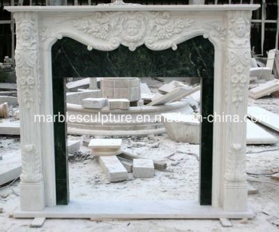 High Quality New Decoration Stone Sculpture Marble Fireplace (SYMF-026)