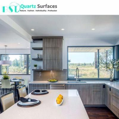 Snow White Sparkling Quartz Kitchen Countertop