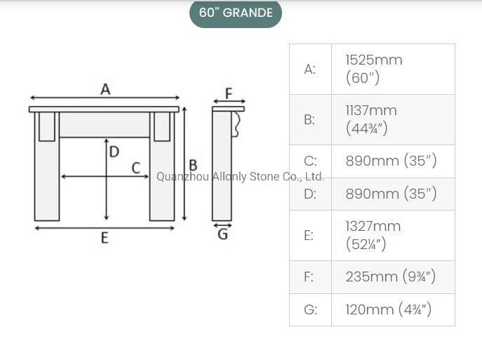 Classic Stule Cast Stone Marble Fireplace Mantel for Living Room