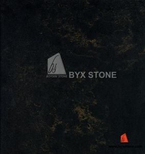 Black Marble with Golden Veins Artificial Quartz Stone