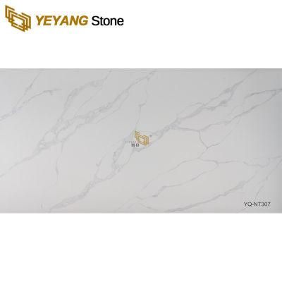 Carrara White Artificial Quartz Stone Slabs for Hotel/Commercial/Residential/Bathroom/Kitchen/Vanity/Countertop