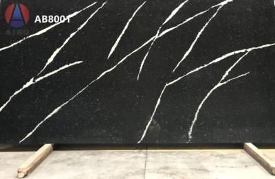 Calacatta Polished Surfaces Engineered Quartz Stone with Vineing for Kitchen