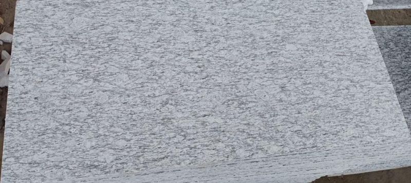 Natural Grey Granite Seawave Flower Flamed Finished Anti Slip Surface Granite Tiles
