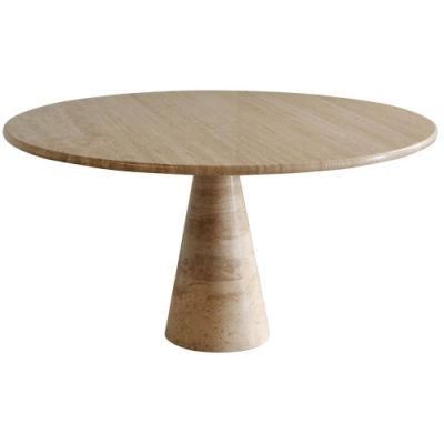 Natural Travertine End Table Center Pedestal Cube Sofa Side Table