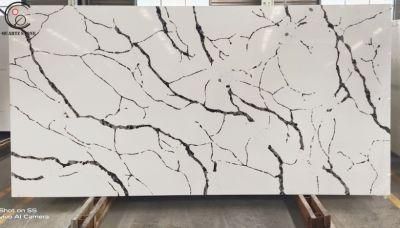 Quality Quartz Stone Polished Artificial Stone White Calacatta Quartz Slab