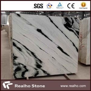 Book Matched Polished Panda White Marble for Lobby/Drawing Room Background Wall