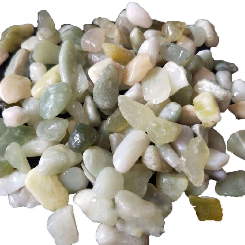 Green Jade Tumbled Pebble Stone for Garden Landscaping Decoration