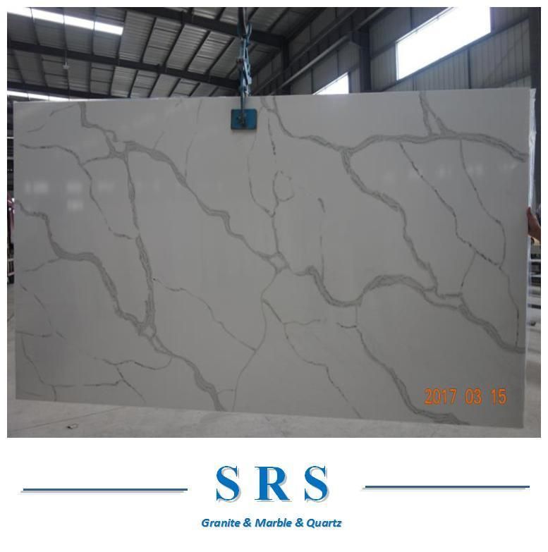 White Italian Calacatta Artificial Quartz for Vanity Tops/Table Tops/Countertop