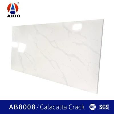 High Quality Artificial Marble Slab White Calacatta Quartz Stone