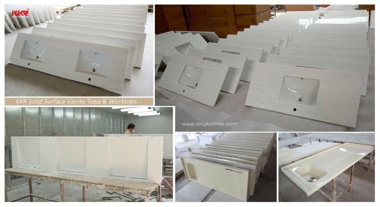 Natural Stone Cultured Marble Bathroom Solid Surface 43 Inch Vanity Top with Undermount Sink
