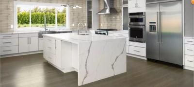 China 100% Export Standard Commercial Worktop Calacatta White Artificial Gold Quartz Stone