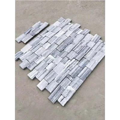 China Best Cheap Cloudy Grey Quartzite Cement Culture Stone Tiles
