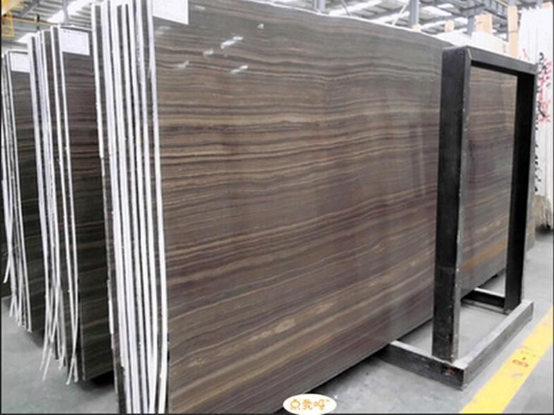 High Quality Polished China Dark Brown Marble Eramosa Wood Marble Slab for Wholesale