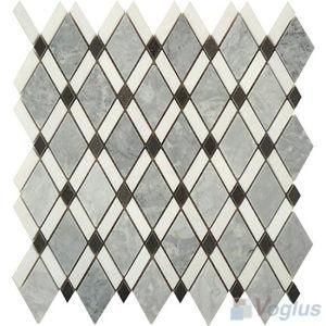 Gray Polished Diamond Stone Mosaic Tiles