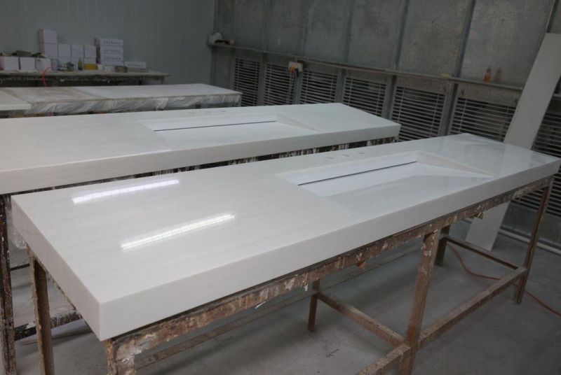 Marble Color Solid Surface Countertops Bathroom Worktops Concrete Vantiy