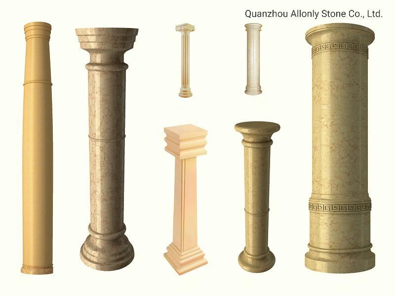 Solid Sofitel Gold Marble Columns Pillar Design for Indoors