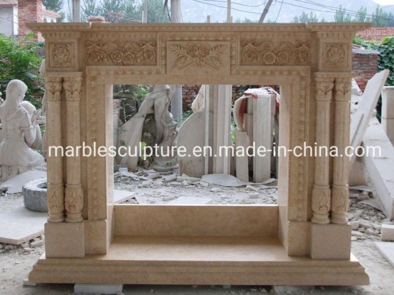 Beautiful Cheap Sculptures Marble Fireplace Home Decoration (SYMF-005)