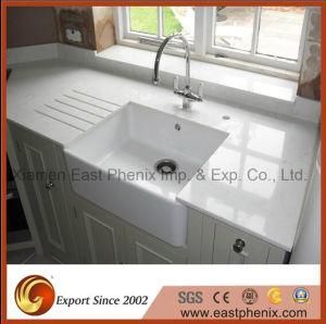 Solid Surface Polished Sparkling White Quartz Countertop for Kitchen and Bathroom