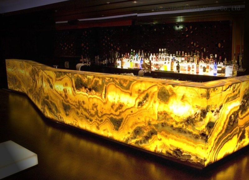Hotel Bar Top Decoration Transparent Luxury Onyx Design with Backlit