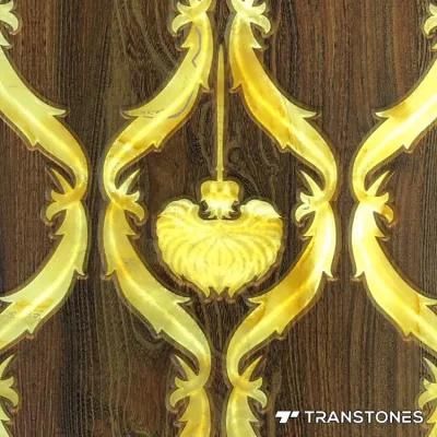 Engineered Carved Backlit 3D Artificial Stone Alabaster Feature Wall Panel