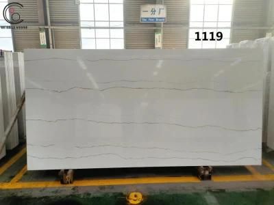China Factory Calacatta Artificial Quartz Stone Slabs Kitchen Countertop
