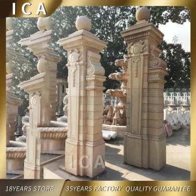 Decorative Roman Natural Marble Pillar Stone Column for Outdoor