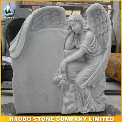 Top Carving Angel Sculpture Memorials Headstone for Sale