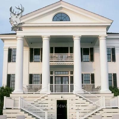 Hand Carving Natural White Stone Marble Roman Column for Building Exterior Construction