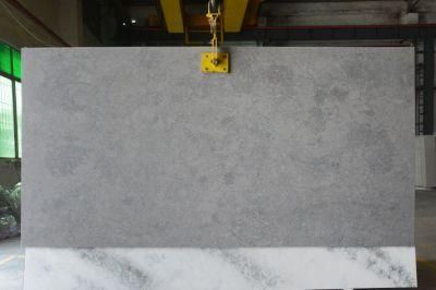 Grey Leather Surfaces Engineered Quartz Stone Slab with NSF SGS Certification