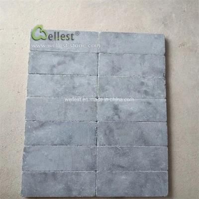 Brushed Blue Limestone Cubic Stone Pavers