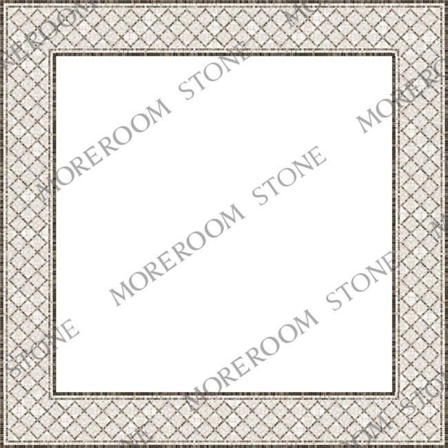 Beige Marble Mosaic Border Flooring Design