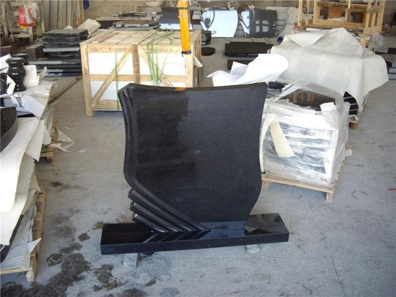 Black Granite/Marble Headstones for Graves European Style Headstone/Tombstone